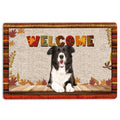 Ohaprints-Doormat-Outdoor-Indoor-Border-Collie-Dog-Welcome-Fall-Autumn-Pumpkin-Spice-Maple-Leaf-Rubber-Door-Mat-1695-18'' x 30''