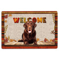 Ohaprints-Doormat-Outdoor-Indoor-Chocolate-Labrador-Welcome-Fall-Autumn-Pumpkin-Spice-Maple-Leaf-Rubber-Door-Mat-1699-18'' x 30''