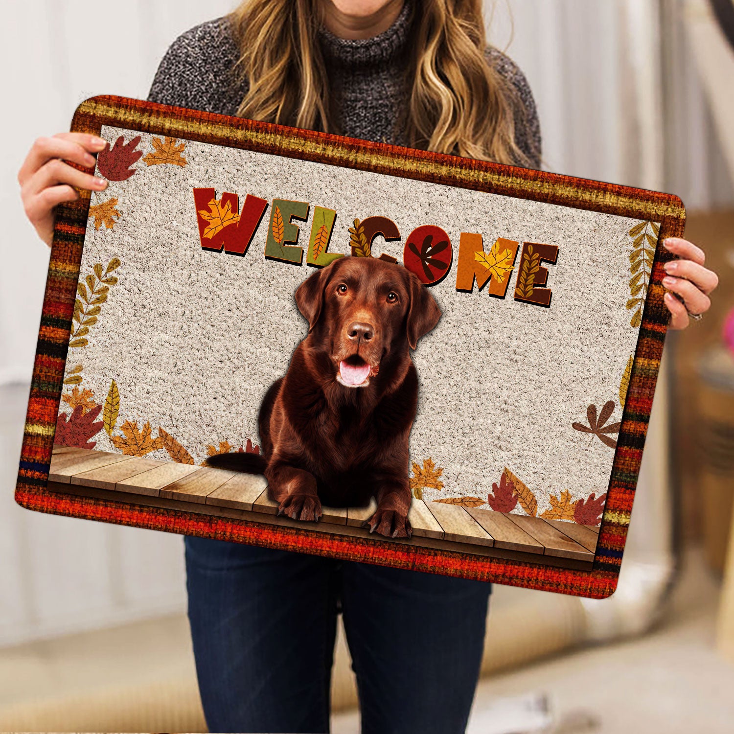 Ohaprints-Doormat-Outdoor-Indoor-Chocolate-Labrador-Welcome-Fall-Autumn-Pumpkin-Spice-Maple-Leaf-Rubber-Door-Mat-1699-