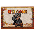 Ohaprints-Doormat-Outdoor-Indoor-Black-Tan-Dachshund-Welcome-Fall-Autumn-Pumpkin-Spice-Maple-Leaf-Rubber-Door-Mat-1702-18'' x 30''