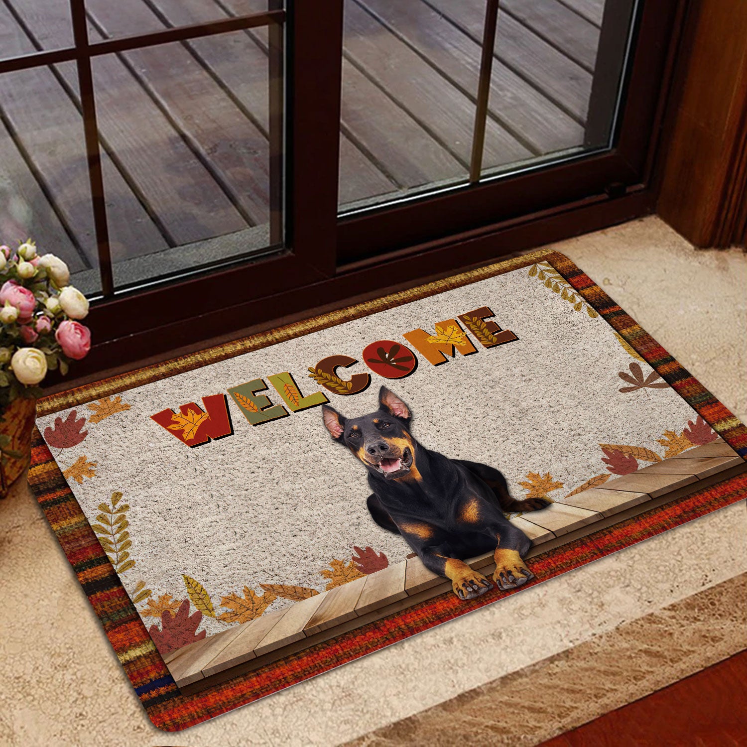 Ohaprints-Doormat-Outdoor-Indoor-Dobermann-Dog-Welcome-Fall-Autumn-Pumpkin-Spice-Maple-Leaf-Rubber-Door-Mat-1703-