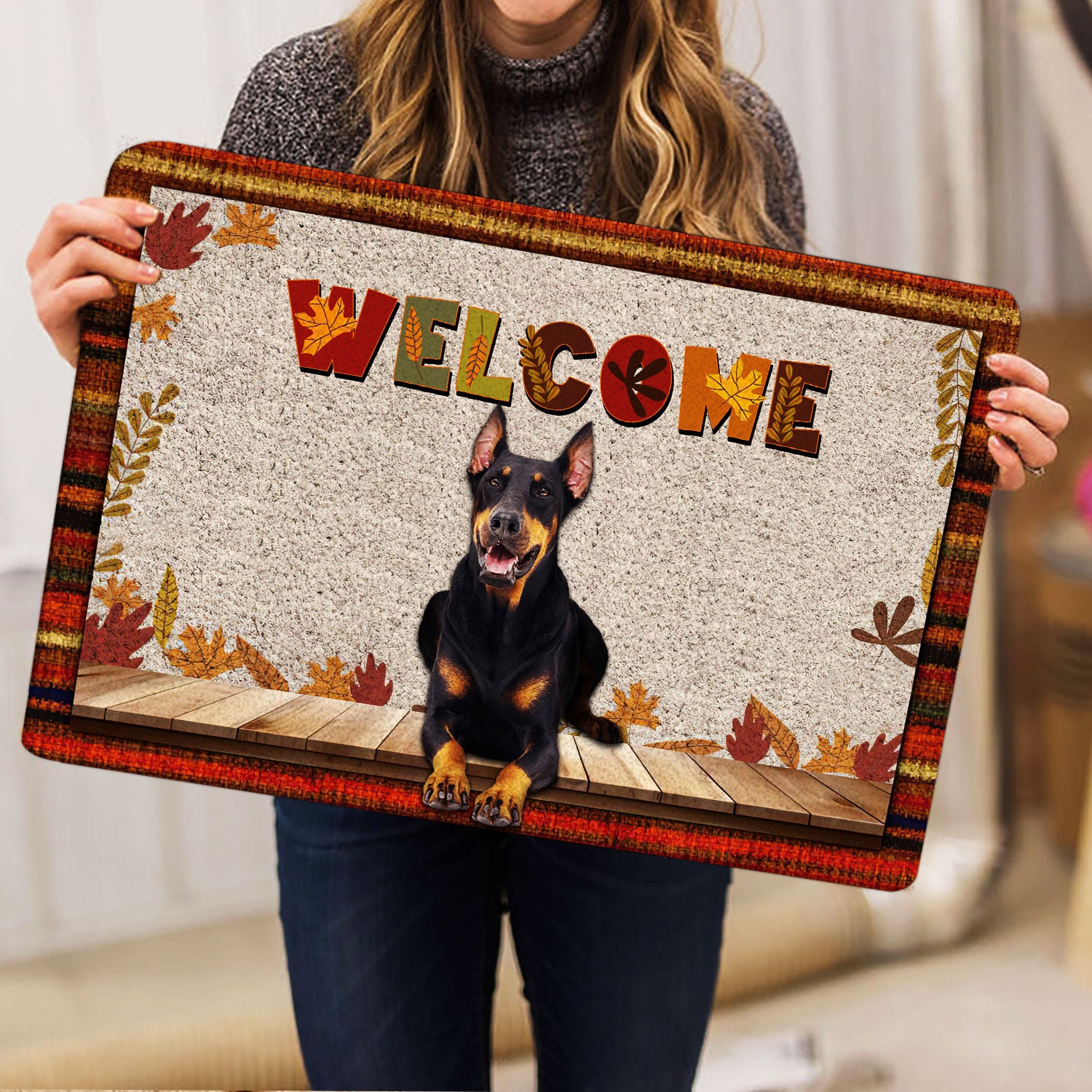 Ohaprints-Doormat-Outdoor-Indoor-Dobermann-Dog-Welcome-Fall-Autumn-Pumpkin-Spice-Maple-Leaf-Rubber-Door-Mat-1703-