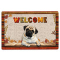 Ohaprints-Doormat-Outdoor-Indoor-Pug-Dog-Welcome-Fall-Autumn-Pumpkin-Spice-Maple-Leaf-Rubber-Door-Mat-1711-18'' x 30''