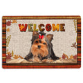 Ohaprints-Doormat-Outdoor-Indoor-Yorkshire-Terrier-Welcome-Fall-Autumn-Pumpkin-Spice-Maple-Leaf-Rubber-Door-Mat-1719-18'' x 30''