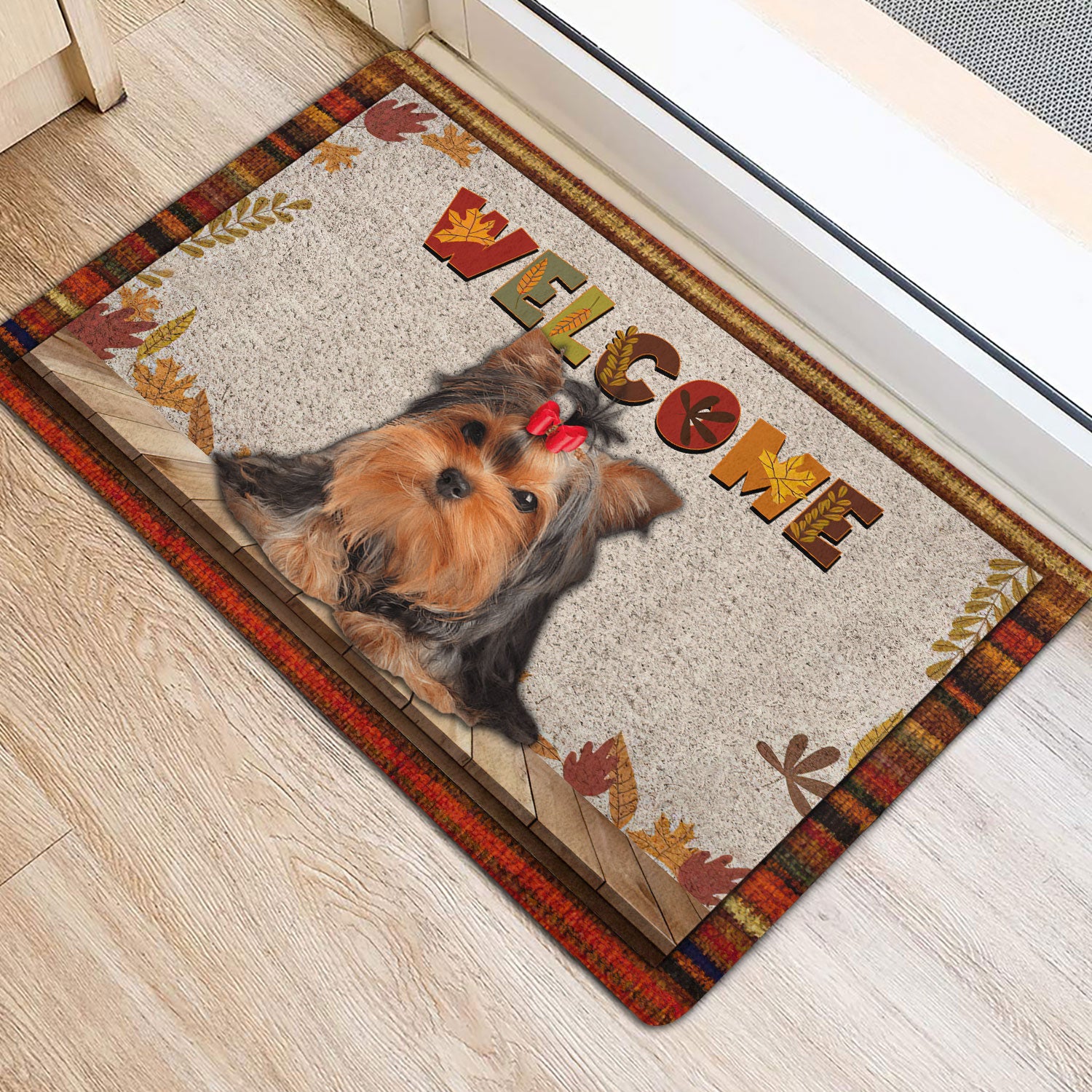 Ohaprints-Doormat-Outdoor-Indoor-Yorkshire-Terrier-Welcome-Fall-Autumn-Pumpkin-Spice-Maple-Leaf-Rubber-Door-Mat-1719-