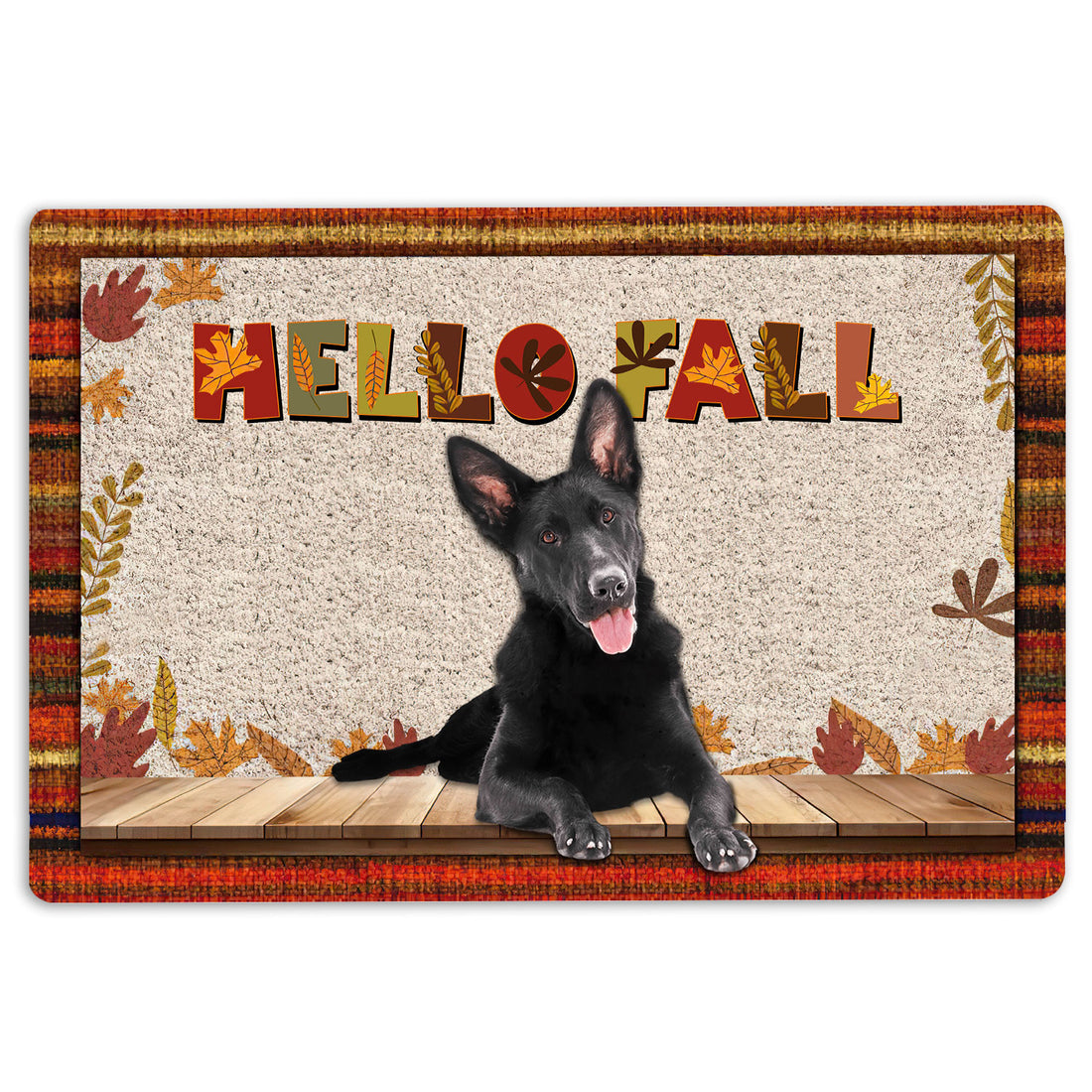 Ohaprints-Doormat-Outdoor-Indoor-Black-German-Shepherd-Hello-Fall-Pumpkin-Spice-Maple-Leaf-Autumn-Rubber-Door-Mat-1722-18'' x 30''