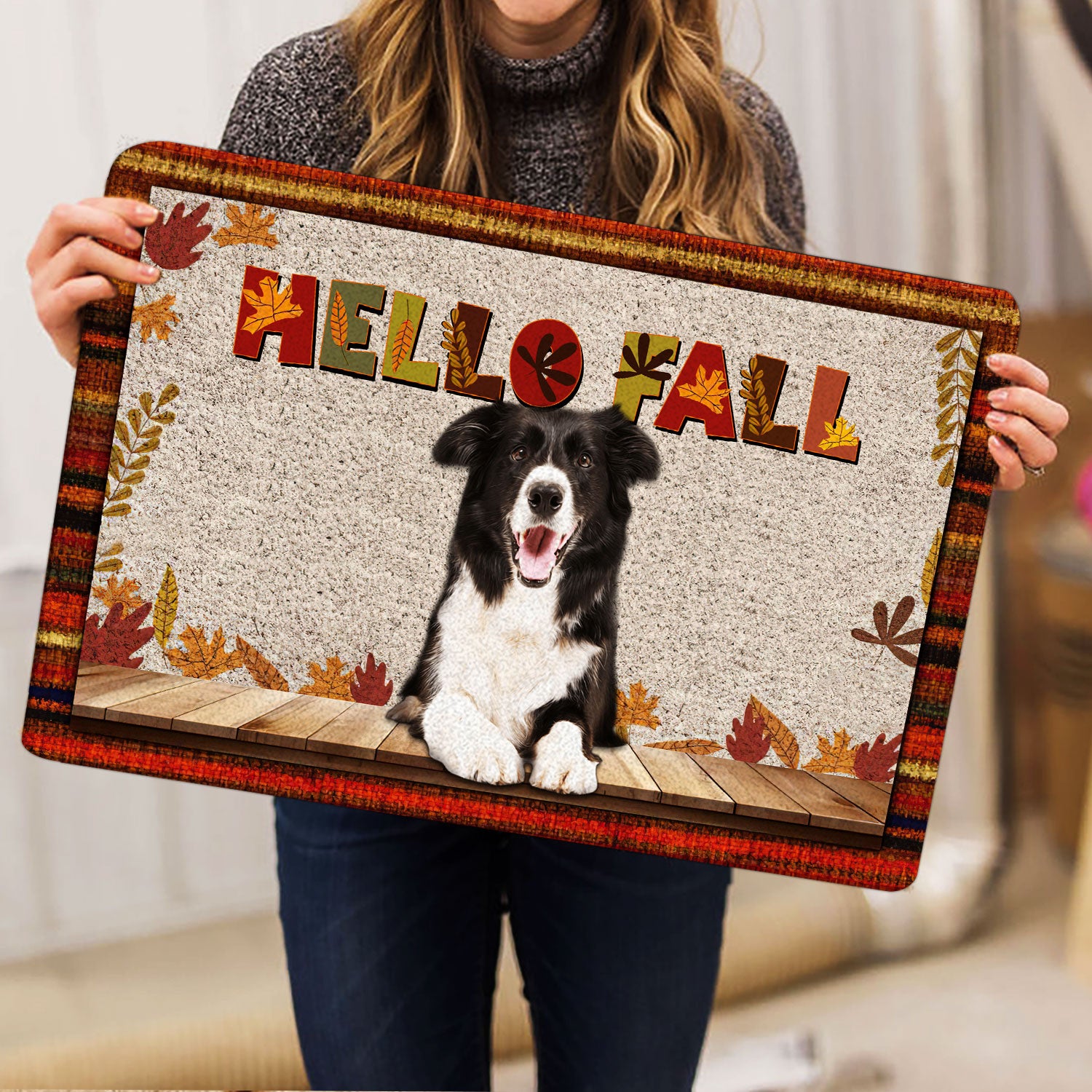 Ohaprints-Doormat-Outdoor-Indoor-Border-Collie-Dog-Hello-Fall-Pumpkin-Spice-Maple-Leaf-Autumn-Rubber-Door-Mat-1724-