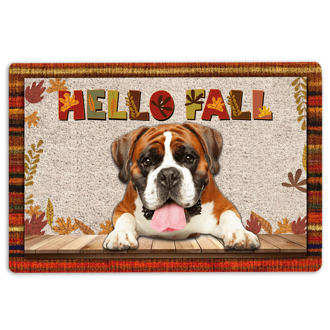 Ohaprints-Doormat-Outdoor-Indoor-Boxer-Dog-Hello-Fall-Pumpkin-Spice-Maple-Leaf-Autumn-Rubber-Door-Mat-1726-18'' x 30''