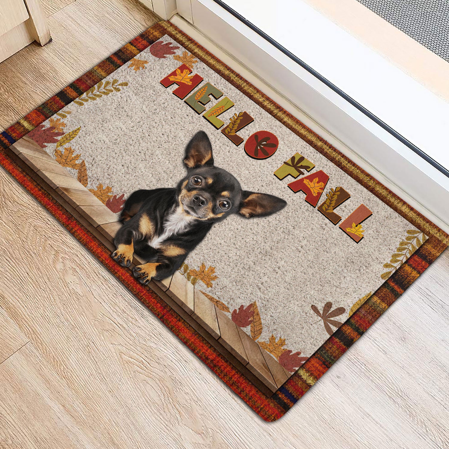 Ohaprints-Doormat-Outdoor-Indoor-Chihuahua-Dog-Hello-Fall-Pumpkin-Spice-Maple-Leaf-Autumn-Rubber-Door-Mat-1727-