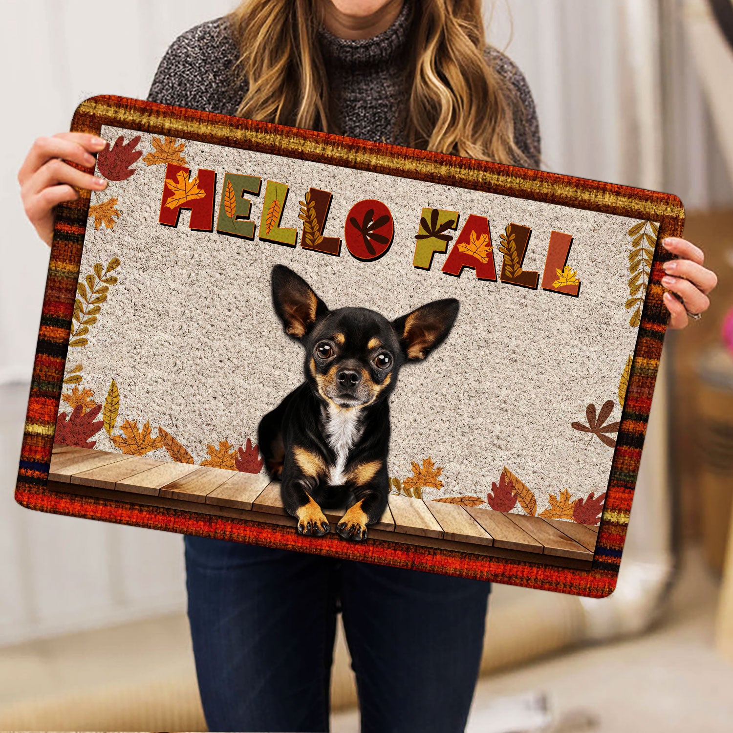 Ohaprints-Doormat-Outdoor-Indoor-Chihuahua-Dog-Hello-Fall-Pumpkin-Spice-Maple-Leaf-Autumn-Rubber-Door-Mat-1727-