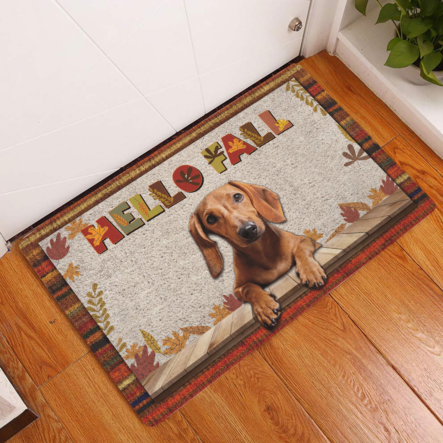 Ohaprints-Doormat-Outdoor-Indoor-Dachshund-Dog-Hello-Fall-Pumpkin-Spice-Maple-Leaf-Autumn-Rubber-Door-Mat-1729-