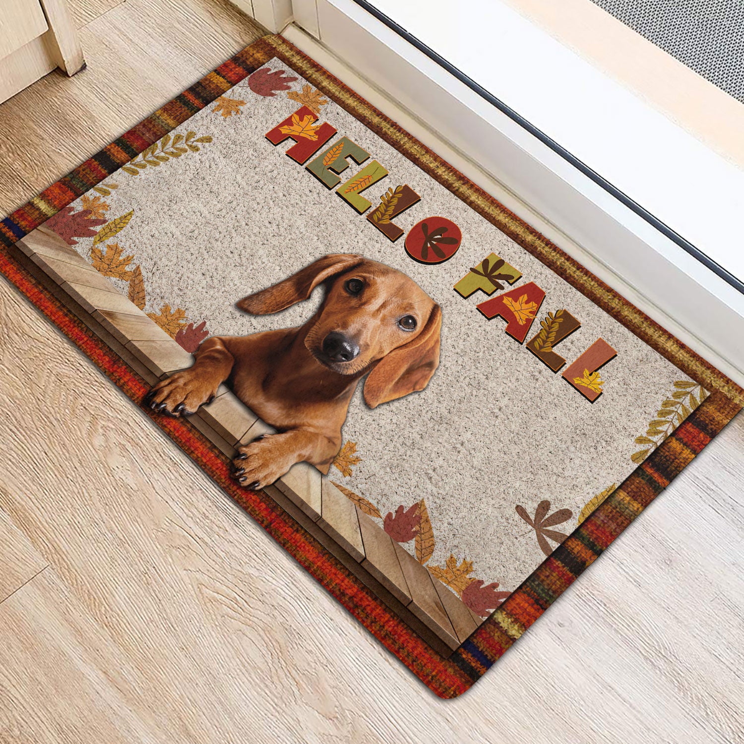 Ohaprints-Doormat-Outdoor-Indoor-Dachshund-Dog-Hello-Fall-Pumpkin-Spice-Maple-Leaf-Autumn-Rubber-Door-Mat-1729-