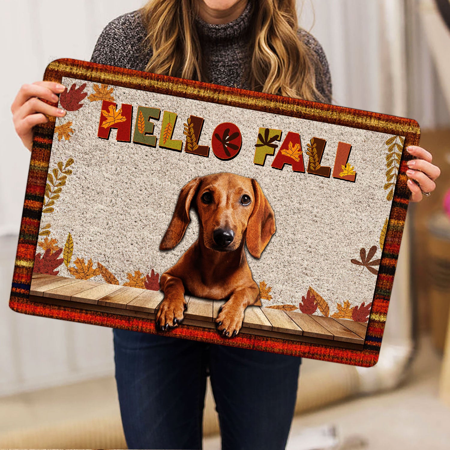 Ohaprints-Doormat-Outdoor-Indoor-Dachshund-Dog-Hello-Fall-Pumpkin-Spice-Maple-Leaf-Autumn-Rubber-Door-Mat-1729-