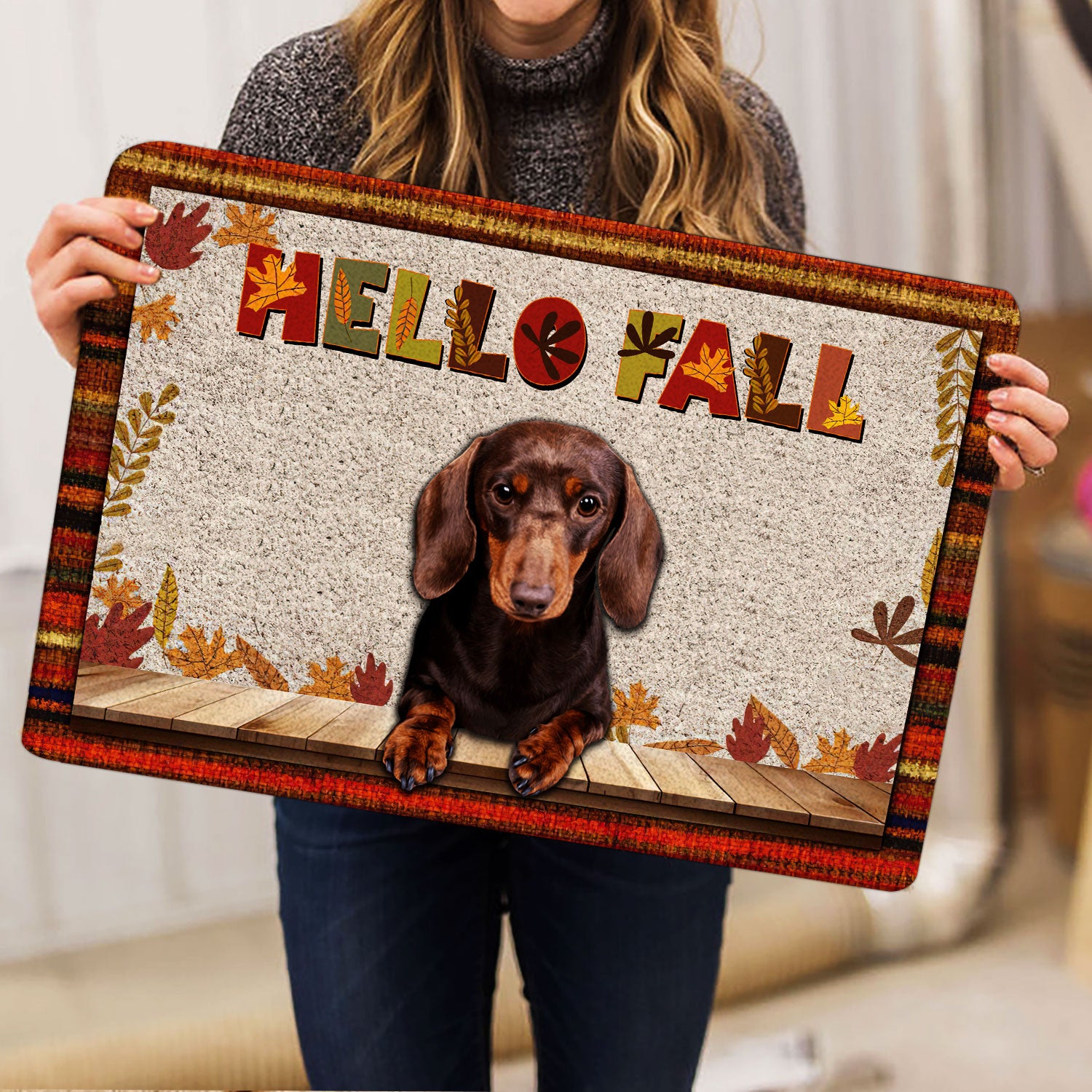 Ohaprints-Doormat-Outdoor-Indoor-Dachshund-Dog-Hello-Fall-Pumpkin-Spice-Maple-Leaf-Autumn-Rubber-Door-Mat-1730-