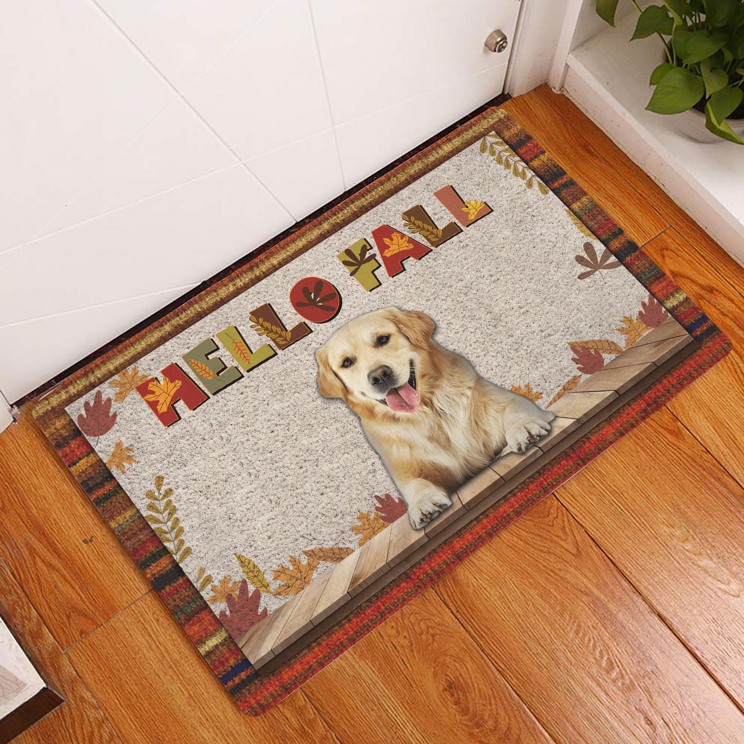 Ohaprints-Doormat-Outdoor-Indoor-Golden-Retriever-Dog-Hello-Fall-Pumpkin-Spice-Maple-Leaf-Autumn-Rubber-Door-Mat-1736-