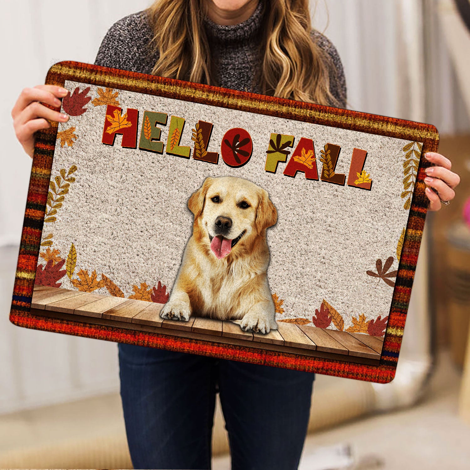 Ohaprints-Doormat-Outdoor-Indoor-Golden-Retriever-Dog-Hello-Fall-Pumpkin-Spice-Maple-Leaf-Autumn-Rubber-Door-Mat-1736-