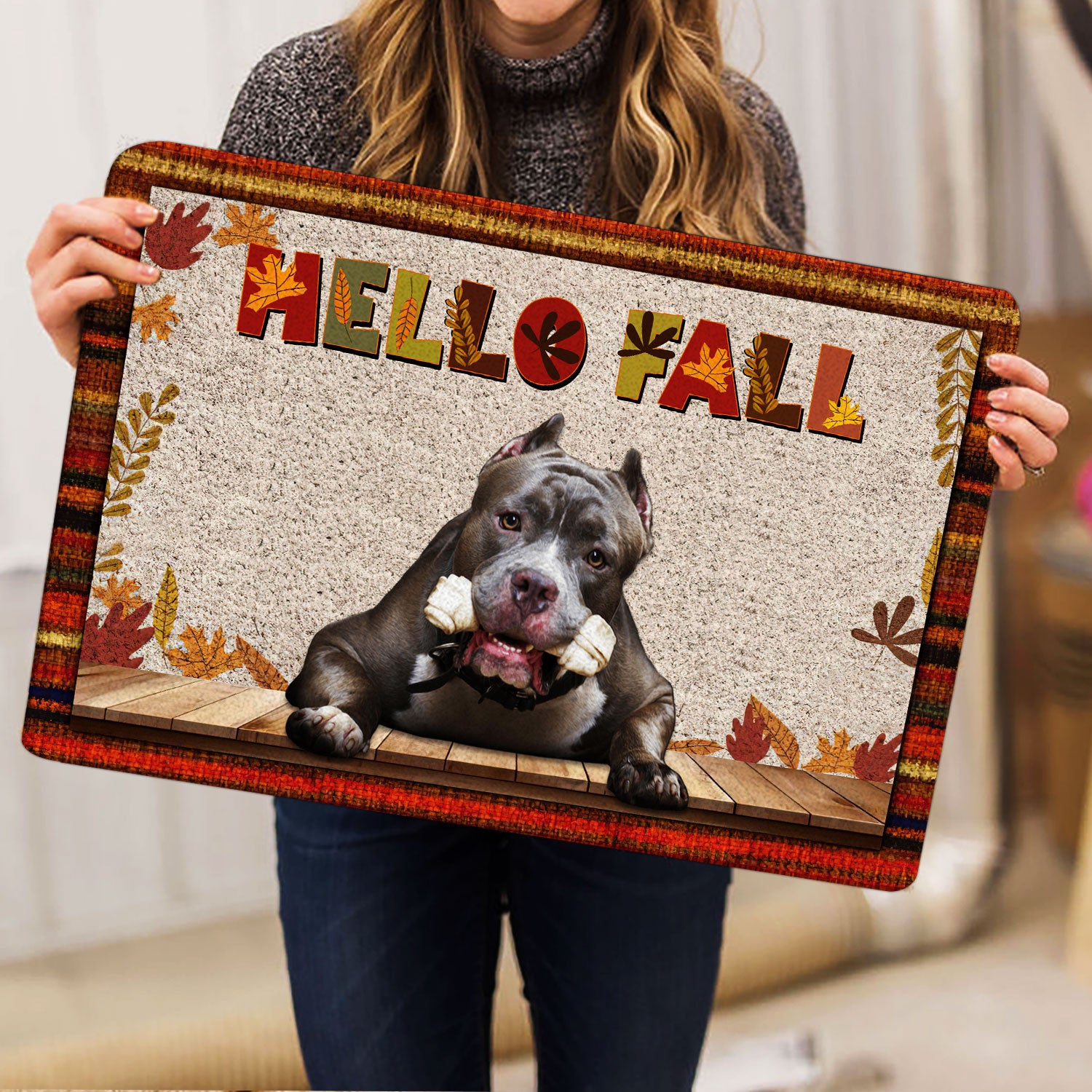 Ohaprints-Doormat-Outdoor-Indoor-Pitbull-Dog-Hello-Fall-Pumpkin-Spice-Maple-Leaf-Autumn-Rubber-Door-Mat-1738-