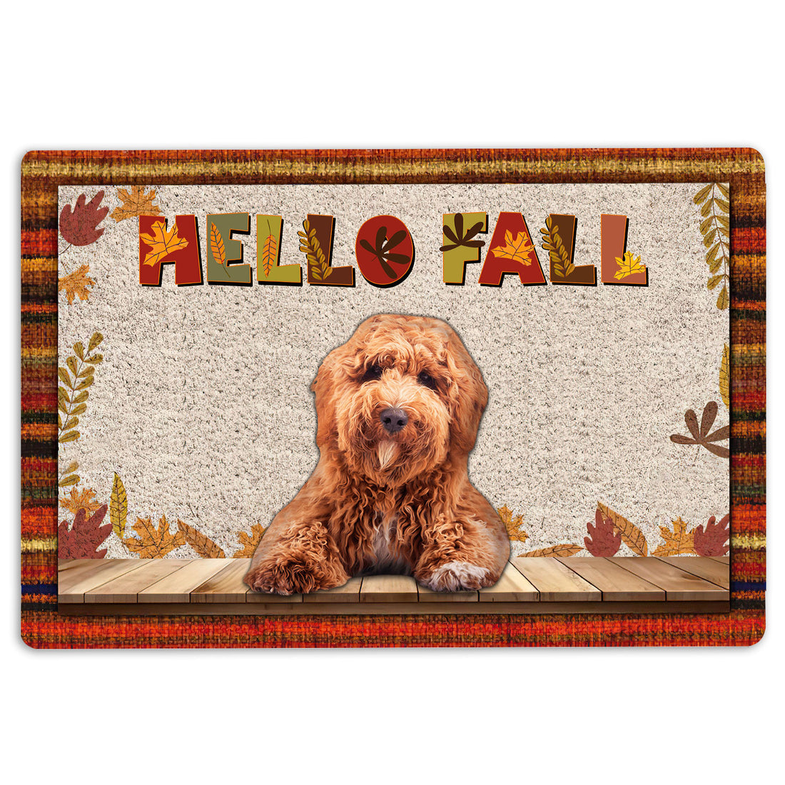 Ohaprints-Doormat-Outdoor-Indoor-Poodle-Dog-Hello-Fall-Pumpkin-Spice-Maple-Leaf-Autumn-Rubber-Door-Mat-1739-18'' x 30''