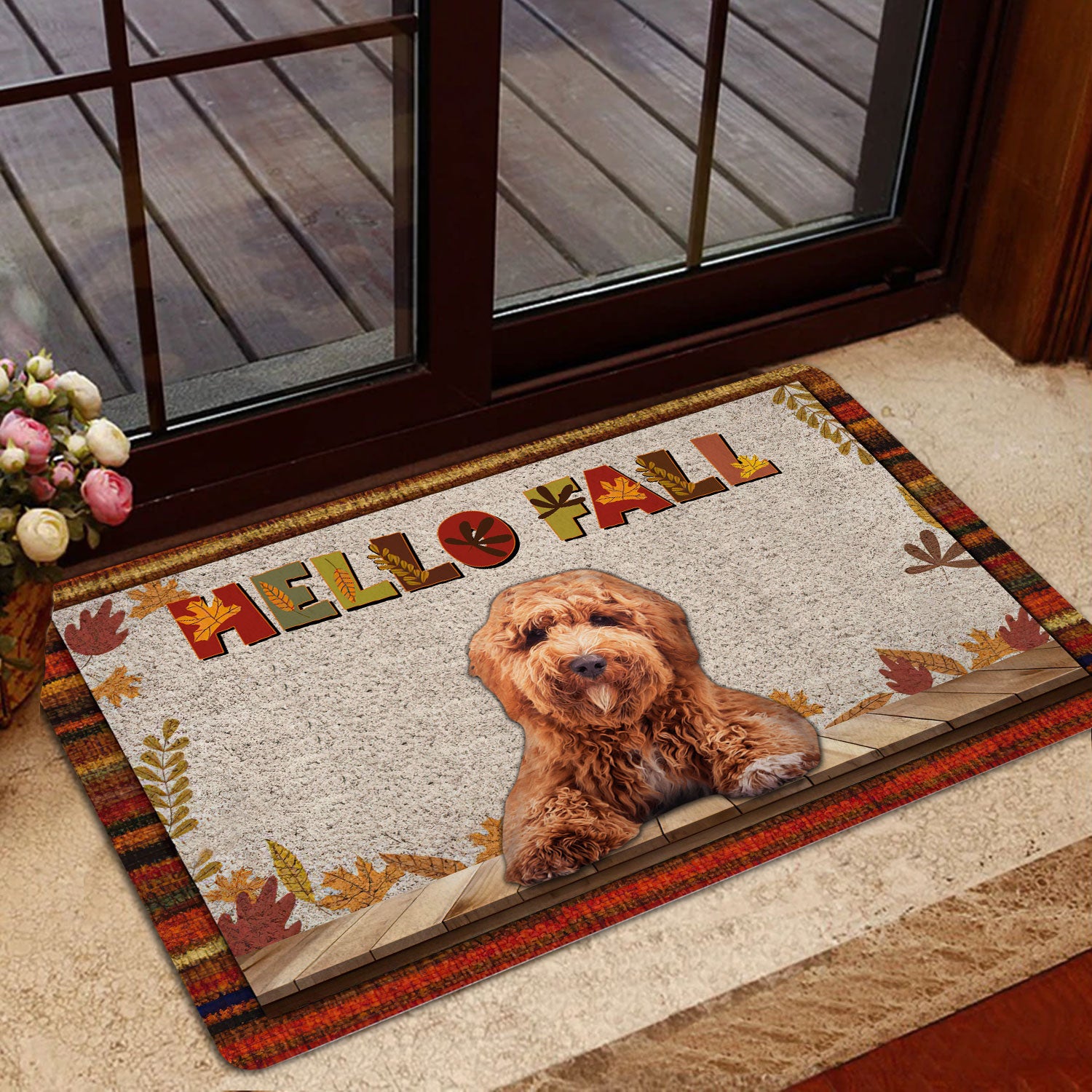 Ohaprints-Doormat-Outdoor-Indoor-Poodle-Dog-Hello-Fall-Pumpkin-Spice-Maple-Leaf-Autumn-Rubber-Door-Mat-1739-