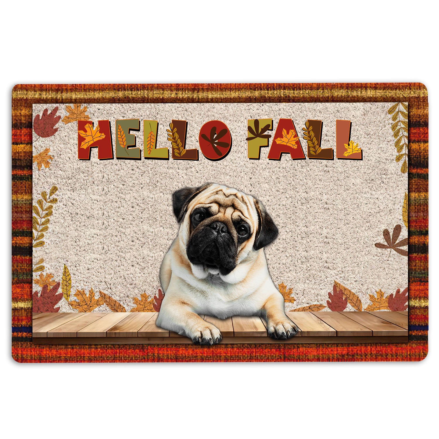 Ohaprints-Doormat-Outdoor-Indoor-Pug-Dog-Hello-Fall-Pumpkin-Spice-Maple-Leaf-Autumn-Rubber-Door-Mat-1740-18'' x 30''