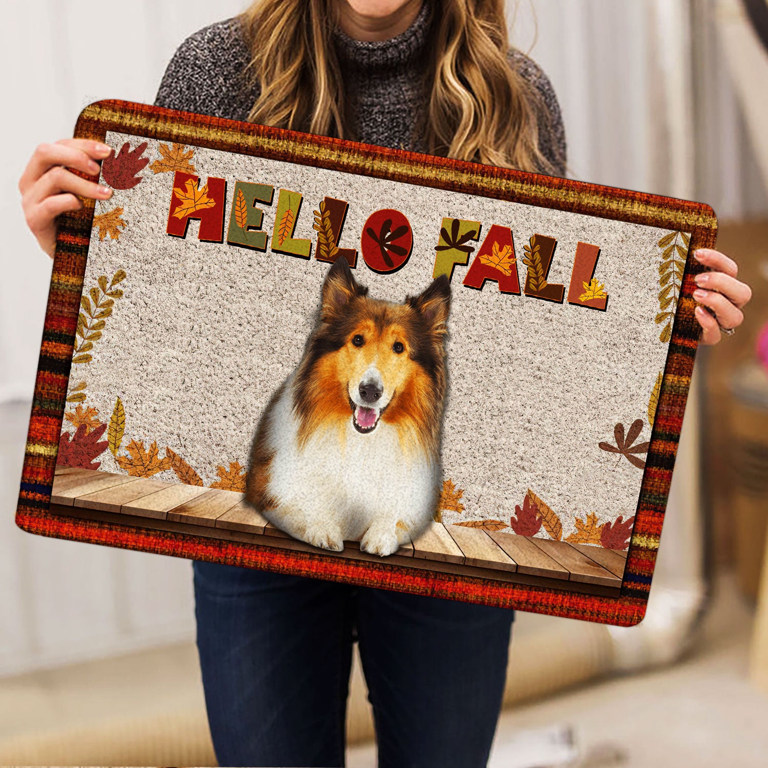 Ohaprints-Doormat-Outdoor-Indoor-Rough-Collie-Dog-Hello-Fall-Pumpkin-Spice-Maple-Leaf-Autumn-Rubber-Door-Mat-1742-