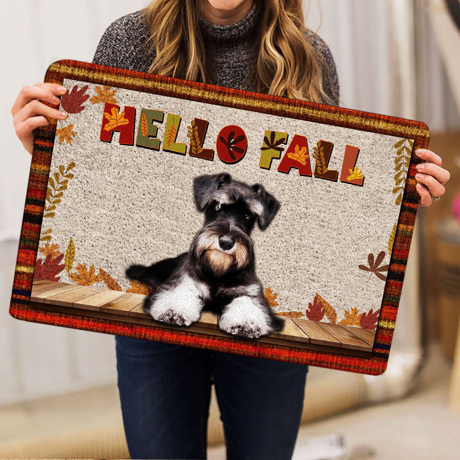 Ohaprints-Doormat-Outdoor-Indoor-Schnauzer-Dog-Hello-Fall-Pumpkin-Spice-Maple-Leaf-Autumn-Rubber-Door-Mat-1743-