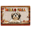 Ohaprints-Doormat-Outdoor-Indoor-Shih-Tzu-Shitzu-Dog-Hello-Fall-Pumpkin-Spice-Maple-Leaf-Autumn-Rubber-Door-Mat-1744-18'' x 30''