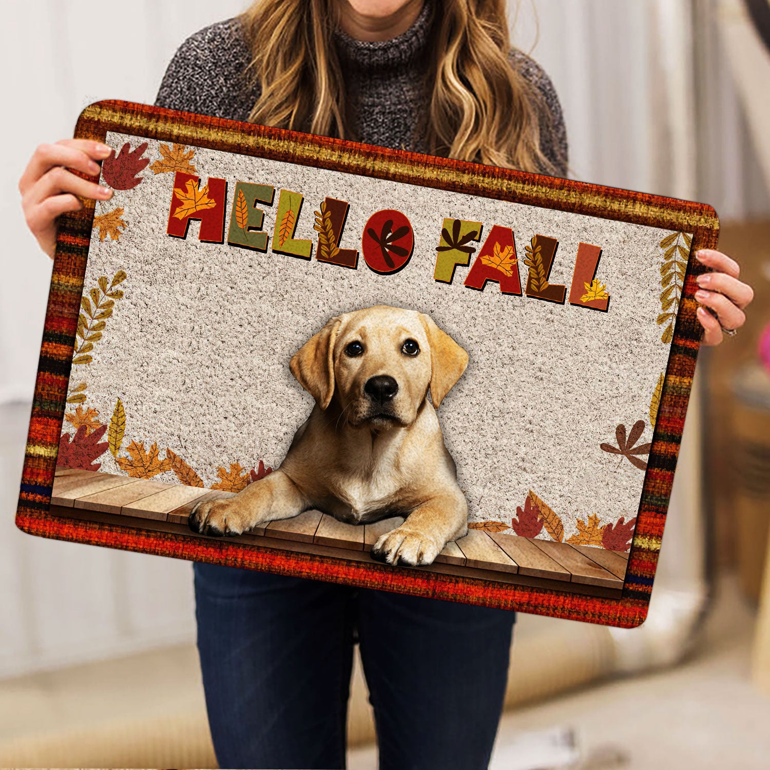 Ohaprints-Doormat-Outdoor-Indoor-Yellow-Labrador-Dog-Hello-Fall-Pumpkin-Spice-Maple-Leaf-Autumn-Rubber-Door-Mat-1747-