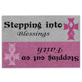 Ohaprints-Doormat-Outdoor-Indoor-Breast-Cancer-Stepping-Into-Blessings-Blessing-Out-On-Faith-Rubber-Door-Mat-721-18'' x 30''