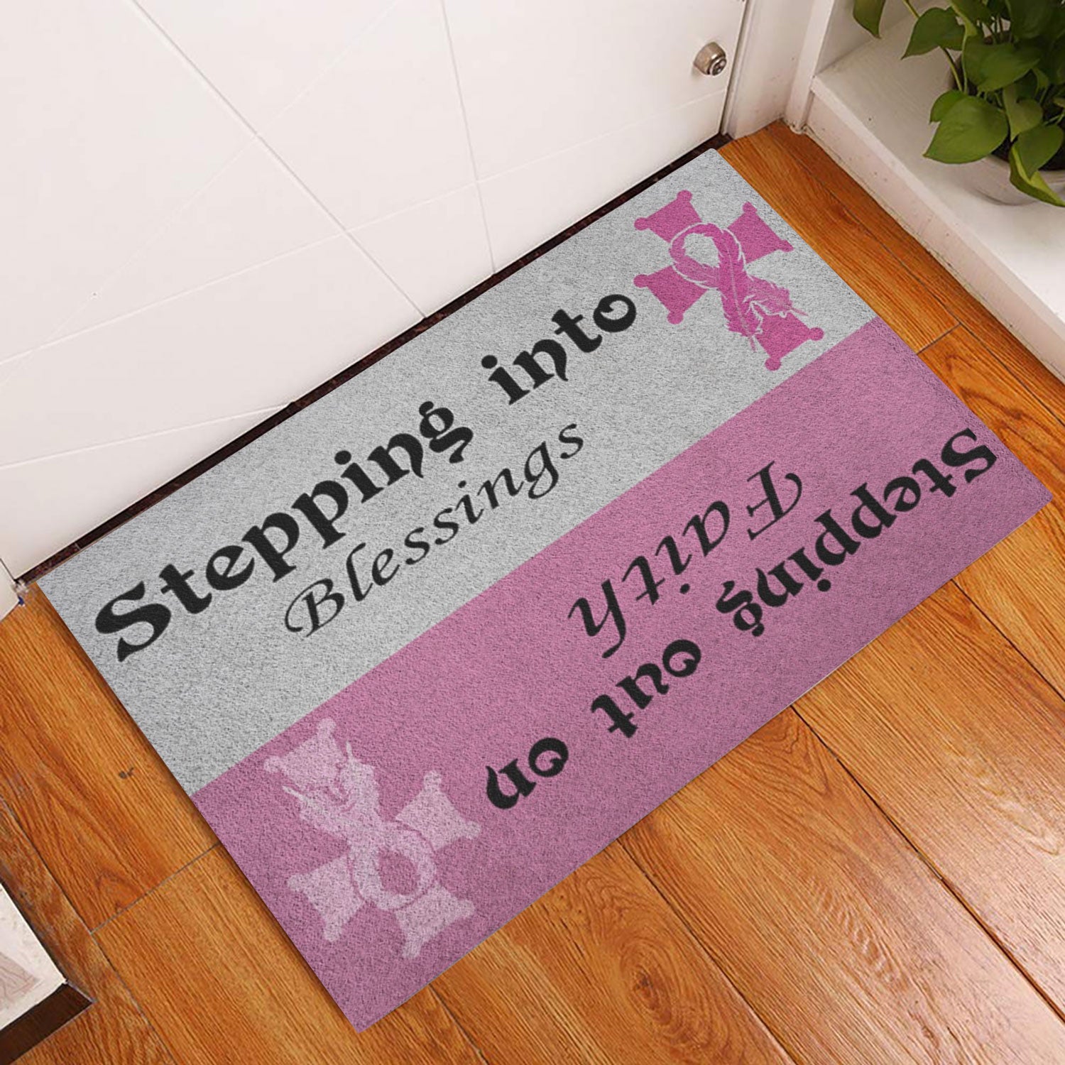 Ohaprints-Doormat-Outdoor-Indoor-Breast-Cancer-Stepping-Into-Blessings-Blessing-Out-On-Faith-Rubber-Door-Mat-721-