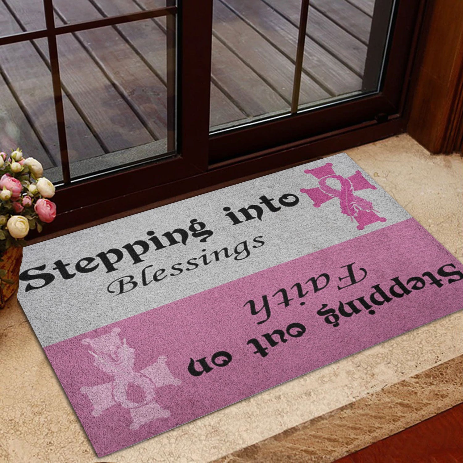 Ohaprints-Doormat-Outdoor-Indoor-Breast-Cancer-Stepping-Into-Blessings-Blessing-Out-On-Faith-Rubber-Door-Mat-721-