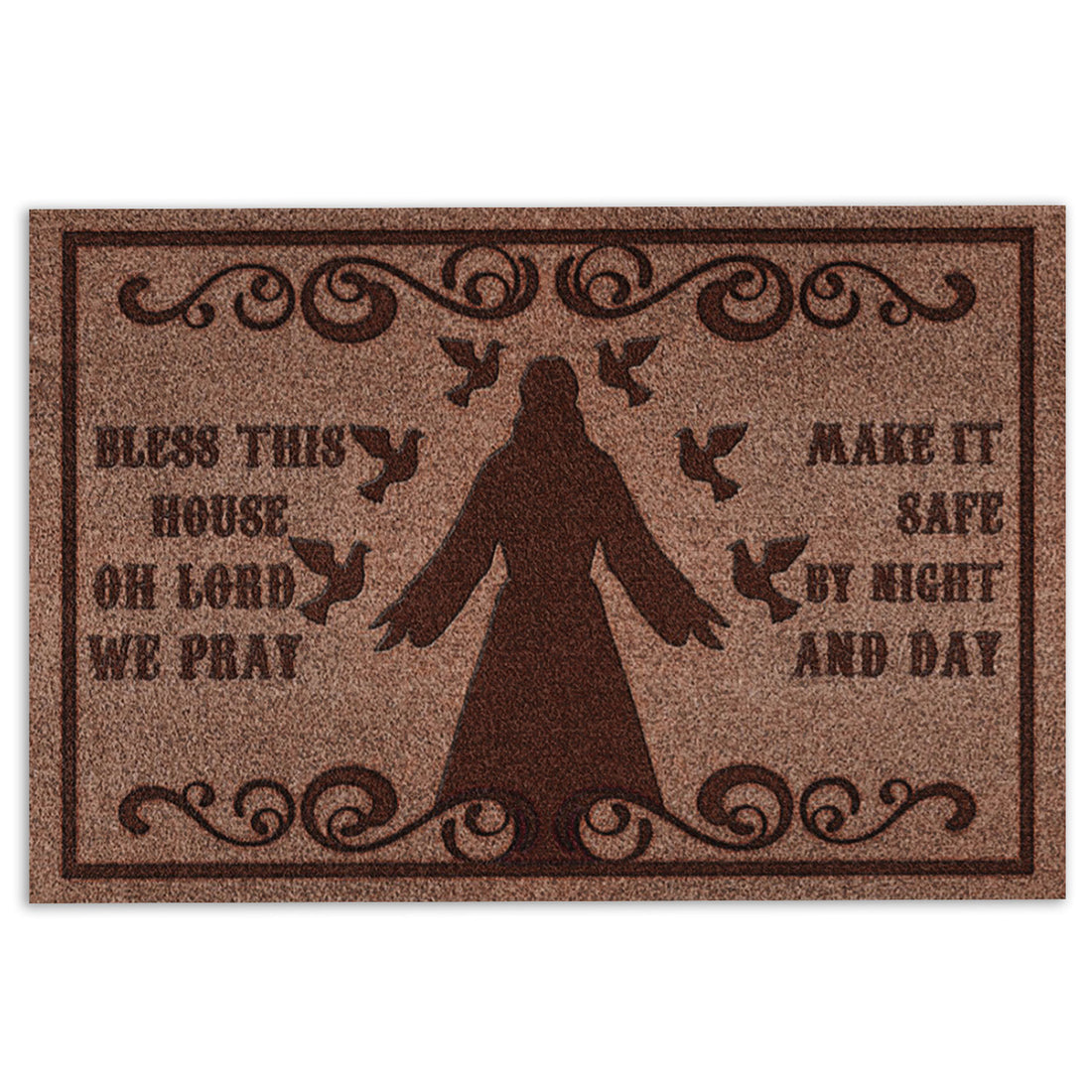 Ohaprints-Doormat-Outdoor-Indoor-God-Family-Bless-This-House-Oh-Lord-We-Pray-Rubber-Door-Mat-731-18'' x 30''