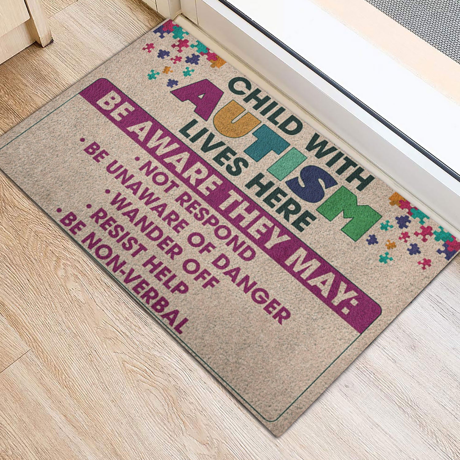 Ohaprints-Doormat-Outdoor-Indoor-Autism-Awareness-Child-With-Autism-Lives-Here-Be-Aware-They-May-Rubber-Door-Mat-744-