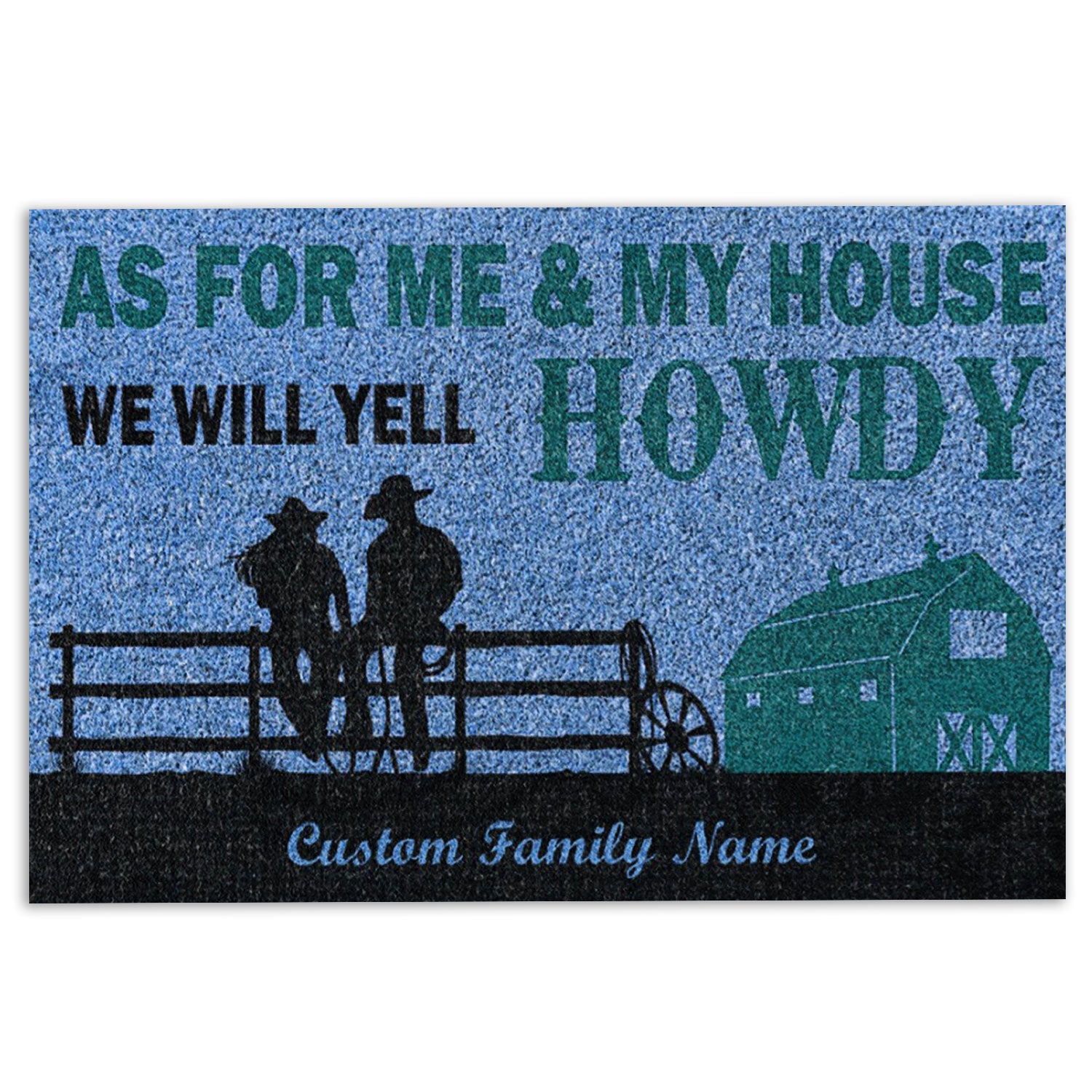 Ohaprints-Doormat-Outdoor-Indoor-Couple-Cowboycowgirl-We-Will-Yell-Howdy-Custom-Personalized-Name-Rubber-Door-Mat-758-18'' x 30''