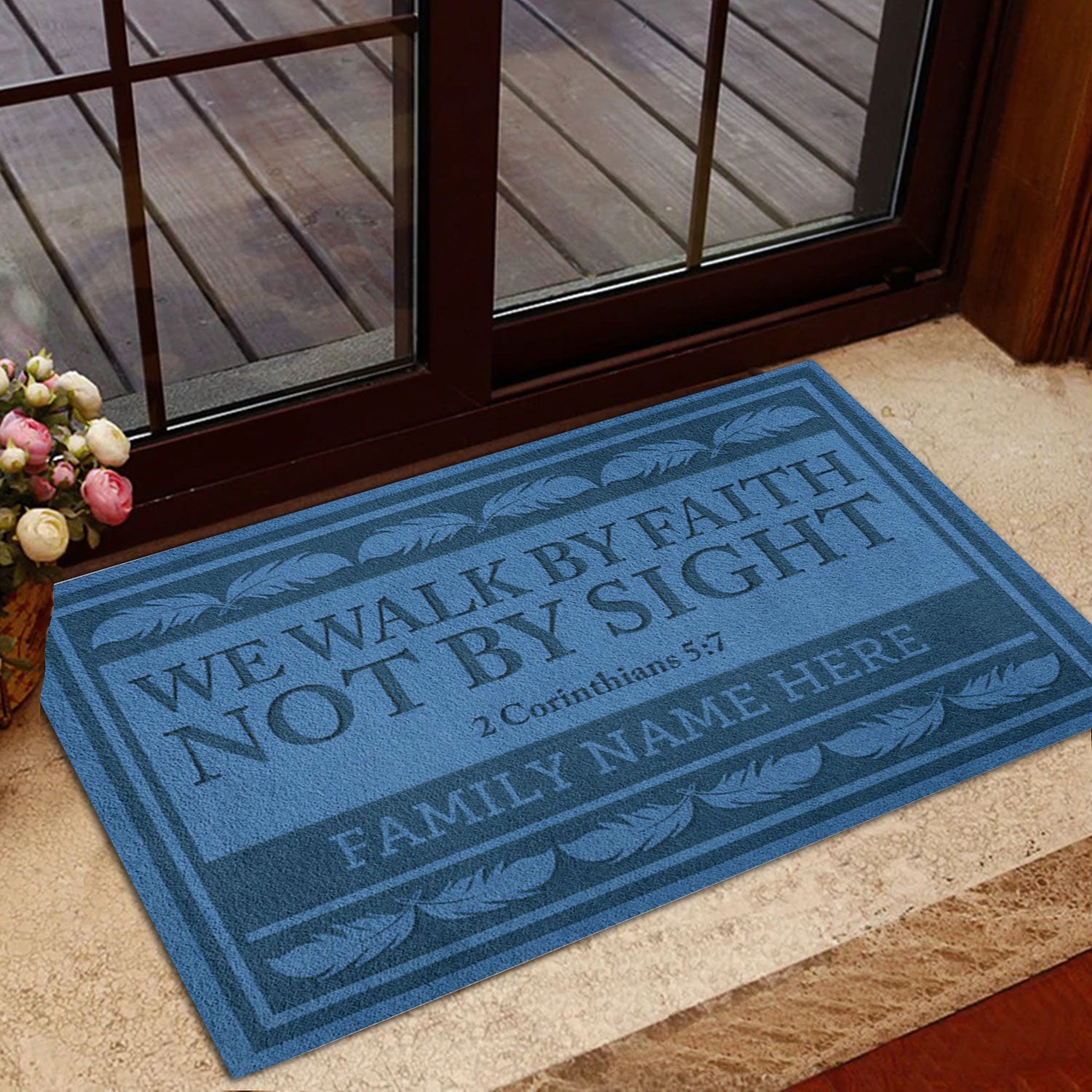 Ohaprints-Doormat-Outdoor-Indoor-God-We-Walk-By-Faith-Not-By-Sight-Custom-Personalized-Name-Rubber-Door-Mat-759-