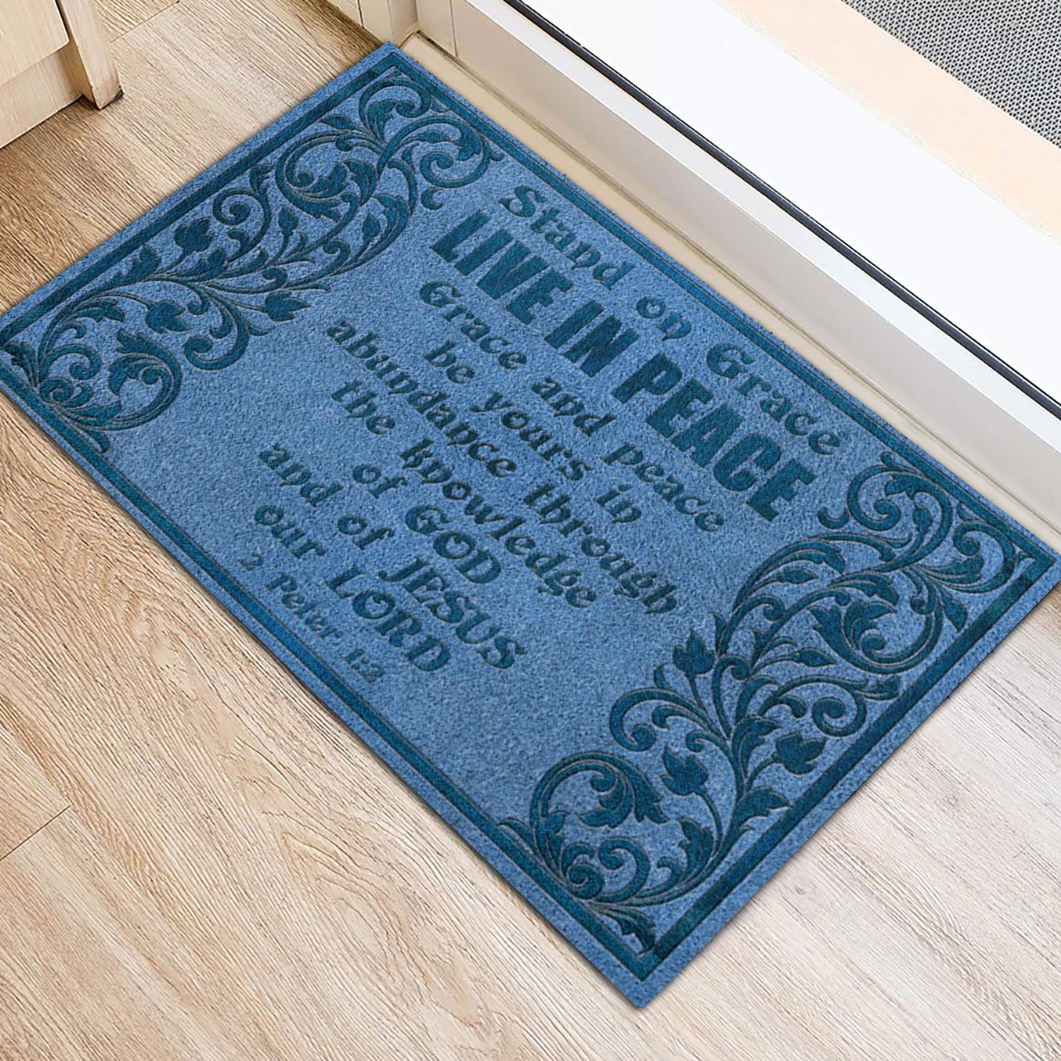 Ohaprints-Doormat-Outdoor-Indoor-God-Family-Stand-On-Grace-Live-In-Peace-Rubber-Door-Mat-764-