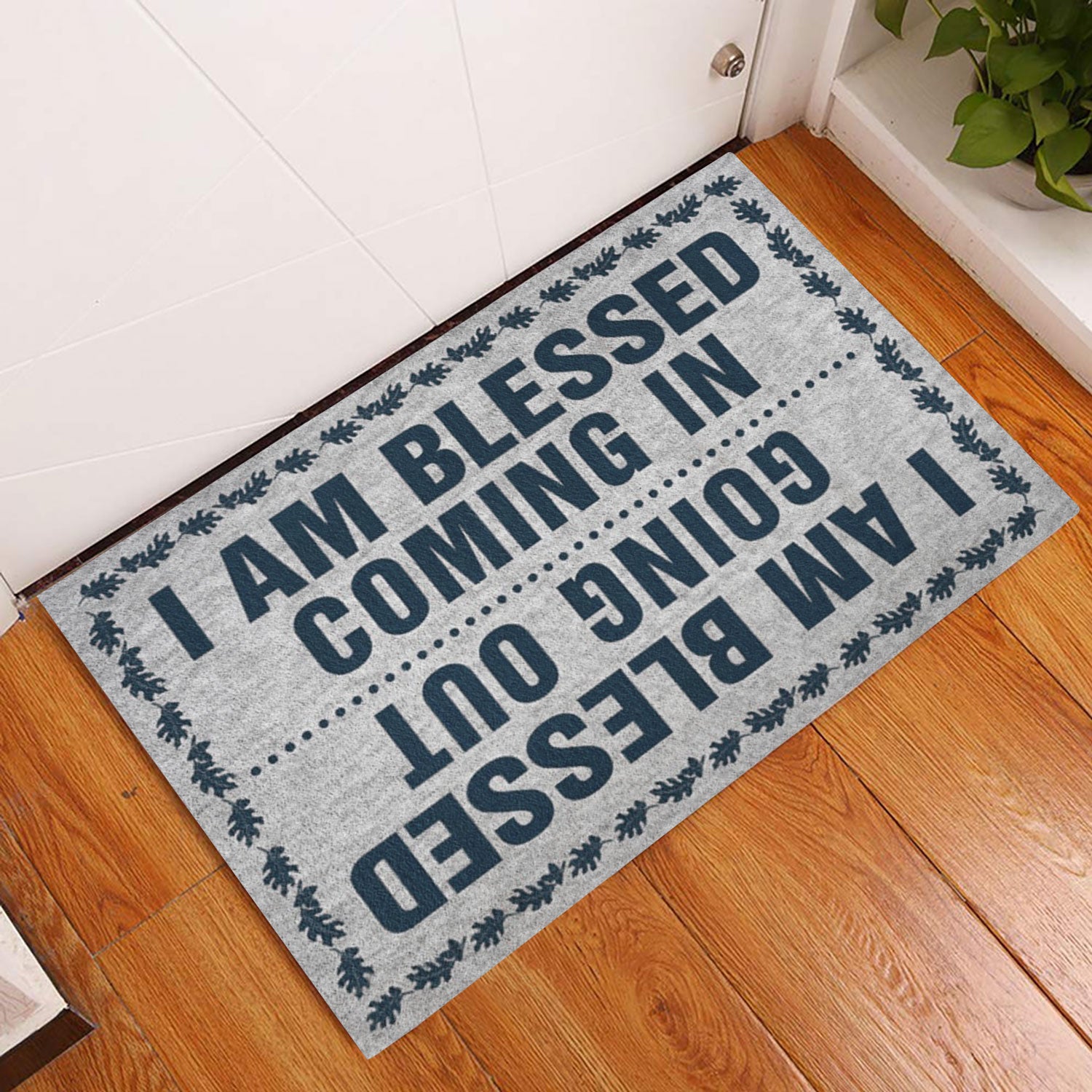 Ohaprints-Doormat-Outdoor-Indoor-God-Family-I-Am-Blessed-Coming-In-I-Am-Blessed-Going-Out-Rubber-Door-Mat-767-