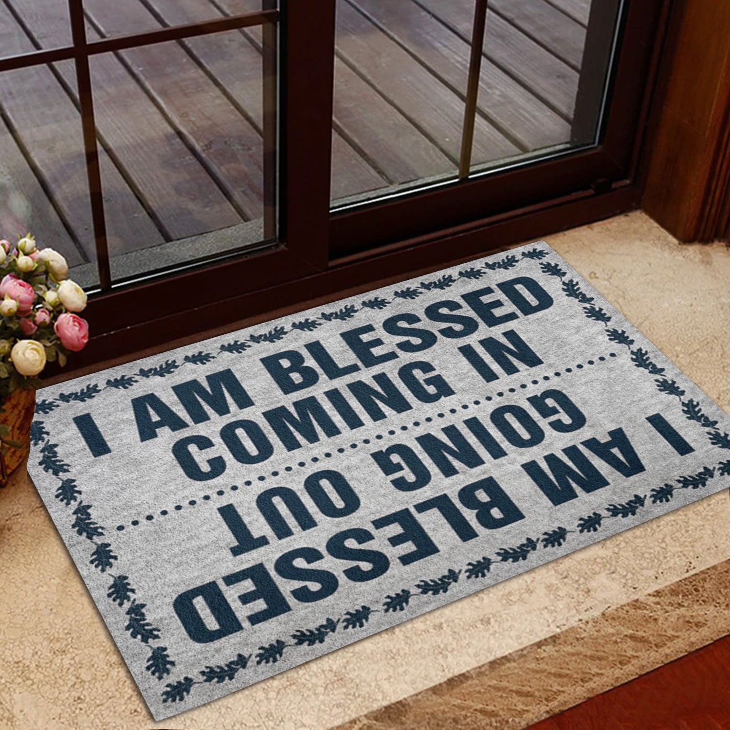 Ohaprints-Doormat-Outdoor-Indoor-God-Family-I-Am-Blessed-Coming-In-I-Am-Blessed-Going-Out-Rubber-Door-Mat-767-