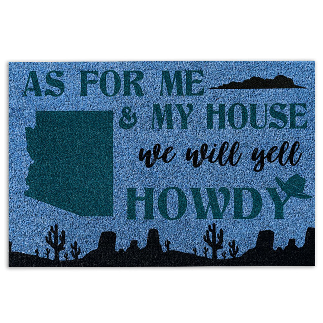 Ohaprints-Doormat-Outdoor-Indoor-Cowboy-Cowgirl-Arizona-As-For-Me-And-My-House-Rubber-Door-Mat-771-18'' x 30''