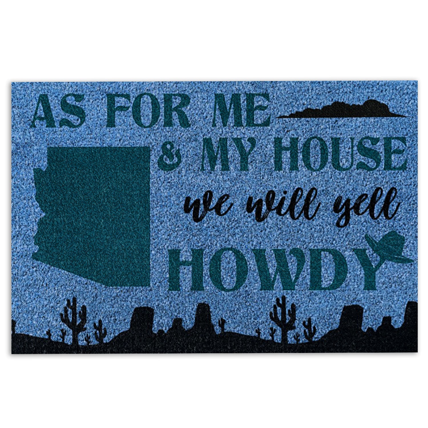 Ohaprints-Doormat-Outdoor-Indoor-Cowboy-Cowgirl-Arizona-As-For-Me-And-My-House-Rubber-Door-Mat-771-18'' x 30''