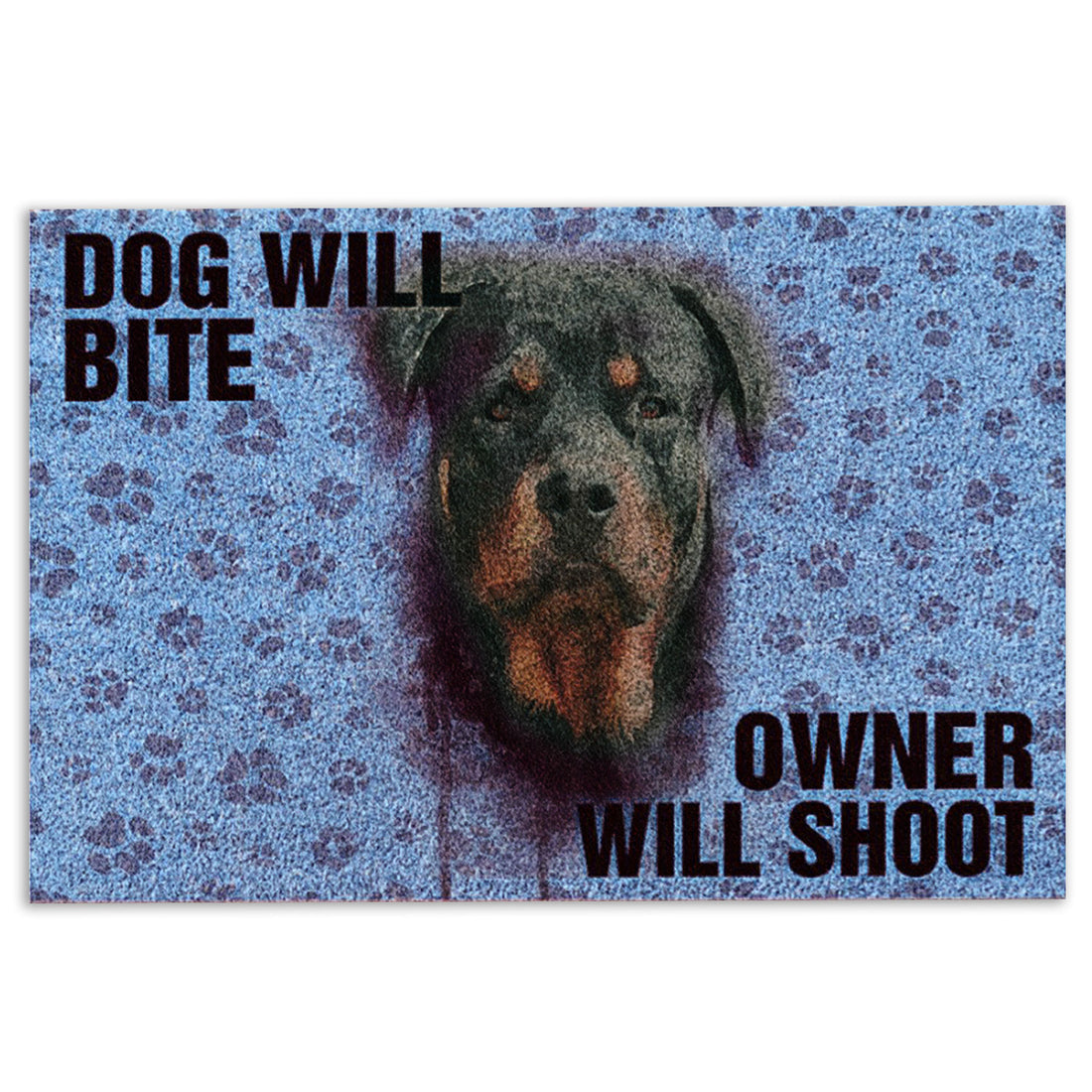 Ohaprints-Doormat-Outdoor-Indoor-Rottweiler-Dog-Will-Bite-Owner-Will-Shoot-Rubber-Door-Mat-775-18'' x 30''