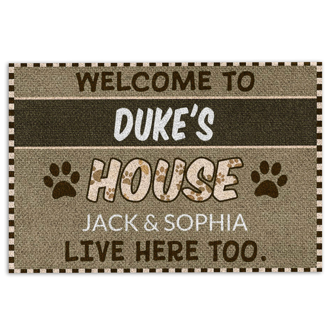 Ohaprints-Doormat-Outdoor-Indoor-Dog-Welcome-To-My-House-Custom-Personalized-Name-Rubber-Door-Mat-776-18'' x 30''