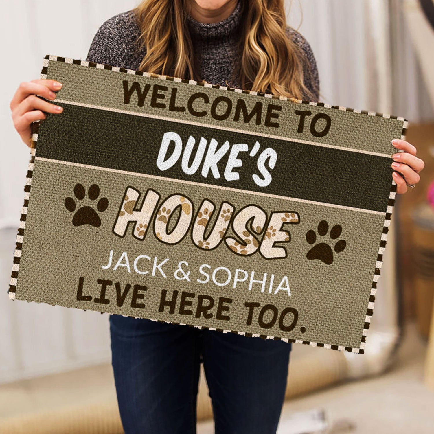 Ohaprints-Doormat-Outdoor-Indoor-Dog-Welcome-To-My-House-Custom-Personalized-Name-Rubber-Door-Mat-776-