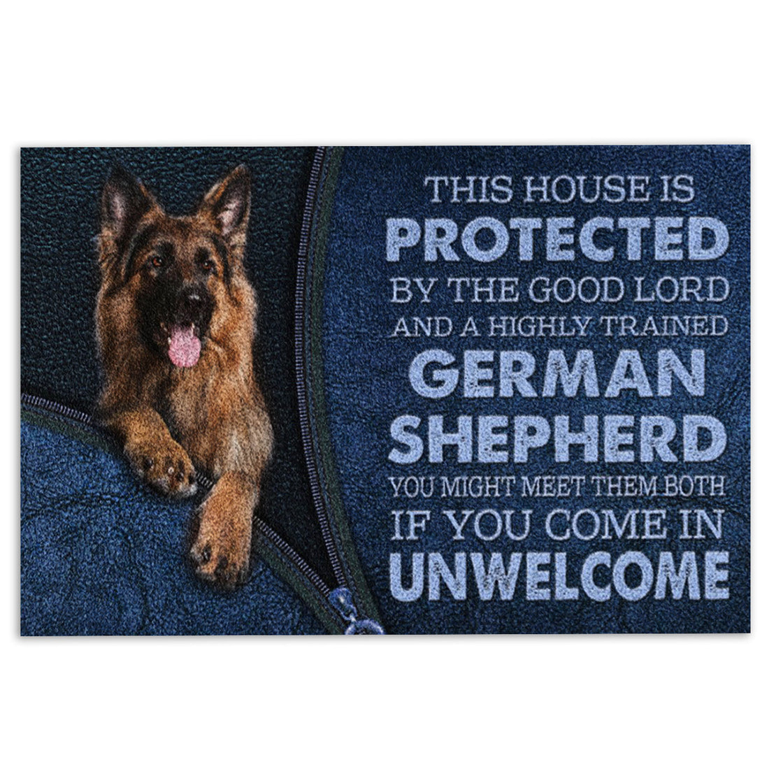 Ohaprints-Doormat-Outdoor-Indoor-German-Shepherd-Dog-This-House-Is-Protected-By-The-God-Lord-Rubber-Door-Mat-779-18'' x 30''