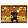 Ohaprints-Doormat-Outdoor-Indoor-Black-Pug-Dog-Hello-Sunflower-Butterfly-Rubber-Door-Mat-1781-18'' x 30''