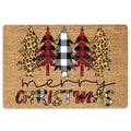 Ohaprints-Doormat-Outdoor-Indoor-Pine-Tree-Merry-Christmas-Holiday-Season-Red-Plaid-Pattern-Rubber-Door-Mat-1803-18'' x 30''