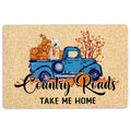 Ohaprints-Doormat-Outdoor-Indoor-Siberian-Husky-Dog-Country-Road-Take-Me-Home-Fall-Pumpkins-Rubber-Door-Mat-1828-18'' x 30''