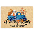 Ohaprints-Doormat-Outdoor-Indoor-Shih-Tzu-Shitzu-Dog-Country-Road-Take-Me-Home-Fall-Pumpkins-Rubber-Door-Mat-1829-18'' x 30''