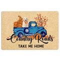 Ohaprints-Doormat-Outdoor-Indoor-Golden-Retriever-Country-Road-Take-Me-Home-Fall-Pumpkins-Autumn-Rubber-Door-Mat-1849-18'' x 30''