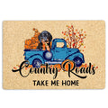 Ohaprints-Doormat-Outdoor-Indoor-Dachshund-Dog-Country-Road-Take-Me-Home-Fall-Pumpkins-Autumn-Rubber-Door-Mat-1853-18'' x 30''